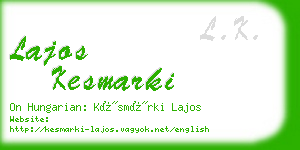 lajos kesmarki business card